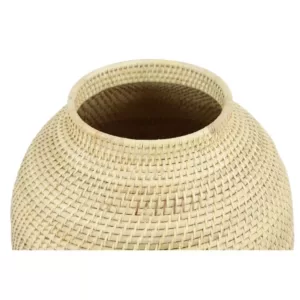 LITTON LANE Large Decorative Handwoven Natural Beige Bamboo Vase