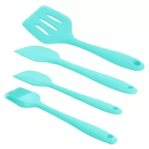 MegaChef Light Teal Silicone Cooking Utensils (Set of 12)