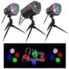 LightShow Multi-Color Whirl-A-Motion Static Merry Christmas LightSync with Sound Projection Stake