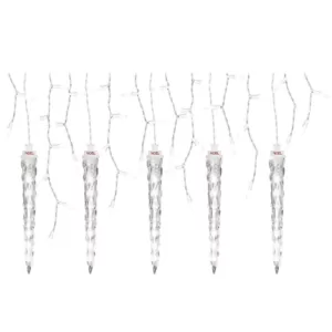 LightShow 75-Light White Shooting Star Icicle LED String Light with Cascading Lights