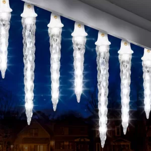 LightShow 48-Light White Shooting Star Icicle LED String Light (8-Count)