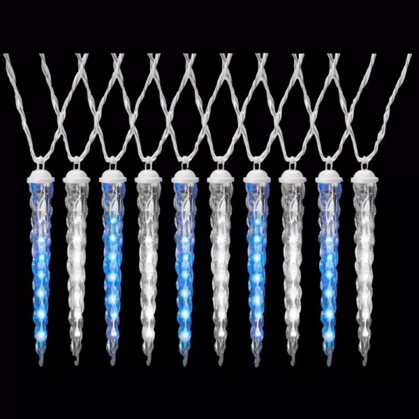 LightShow 10-Light Shooting Star Effect Icy Blue and White Icicle Light Set