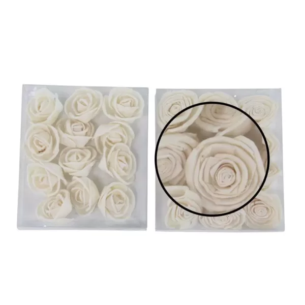 LITTON LANE White Sola Boxed Rose Flowers (Set of 2)