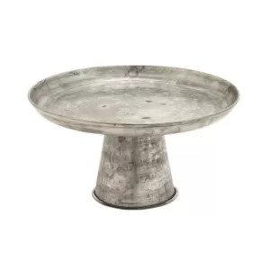 LITTON LANE 12 in. x 7 in. Farmhouse-Inspired Galvanized Iron Cupcake Stand