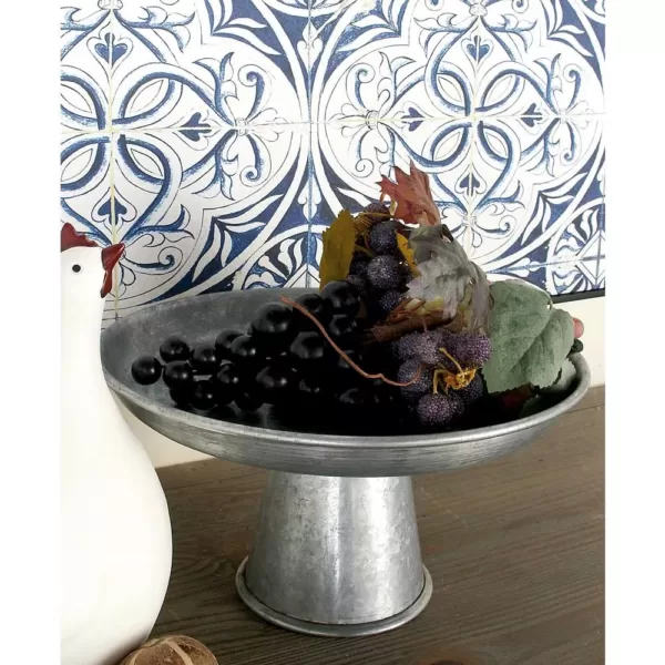 LITTON LANE 12 in. x 7 in. Farmhouse-Inspired Galvanized Iron Cupcake Stand