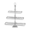 LITTON LANE 19 in. Polished Silver Aluminum 3-Tiered Rectangular Fruit Stand