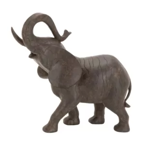 LITTON LANE 10 in. x 12 in. Decorative Elephant Sculpture in Colored Polystone