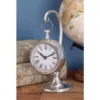 LITTON LANE 11 in. x 5 in. Classic Aluminum Round Table Clock