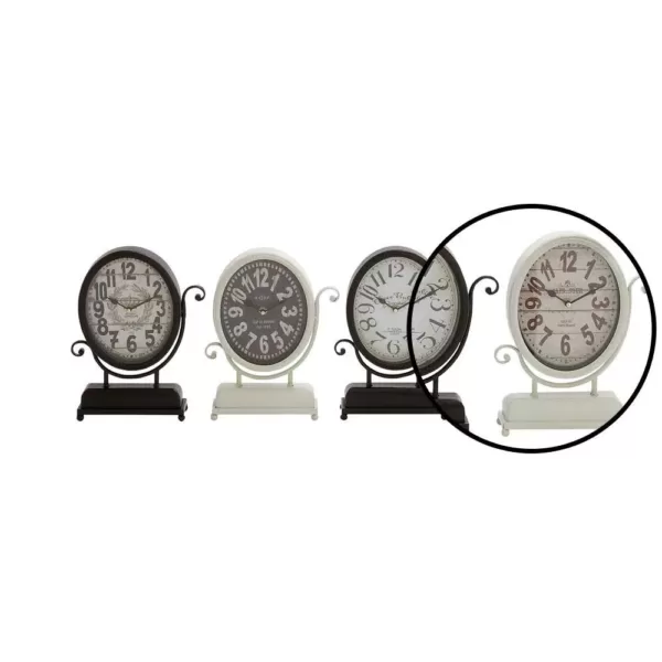 LITTON LANE 12 in. x 9 in. Oval International Caf Desk Clocks (Set of 4)