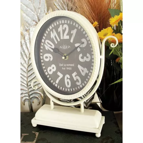 LITTON LANE 12 in. x 9 in. Oval International Caf Desk Clocks (Set of 4)