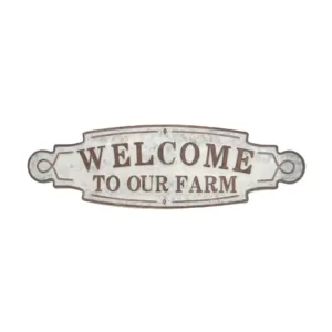 LITTON LANE 36 in. x 11 in. "Welcome to Our Farm" Metal Wall Sign