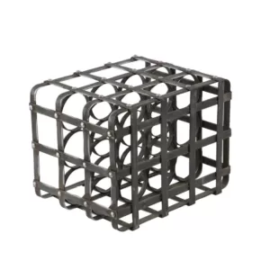 LITTON LANE 12-Bottle Black Iron Cage Wine Rack