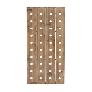 LITTON LANE Pegboard 40-Bottle Wine Rack in Exposed Mahogany Finish