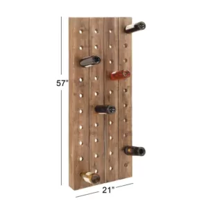 LITTON LANE Pegboard 40-Bottle Wine Rack in Exposed Mahogany Finish