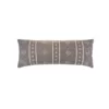 LR Home Embroidered Ethnic 14 in. x 36 in. Gray/Cream Rectangle Throw Pillow