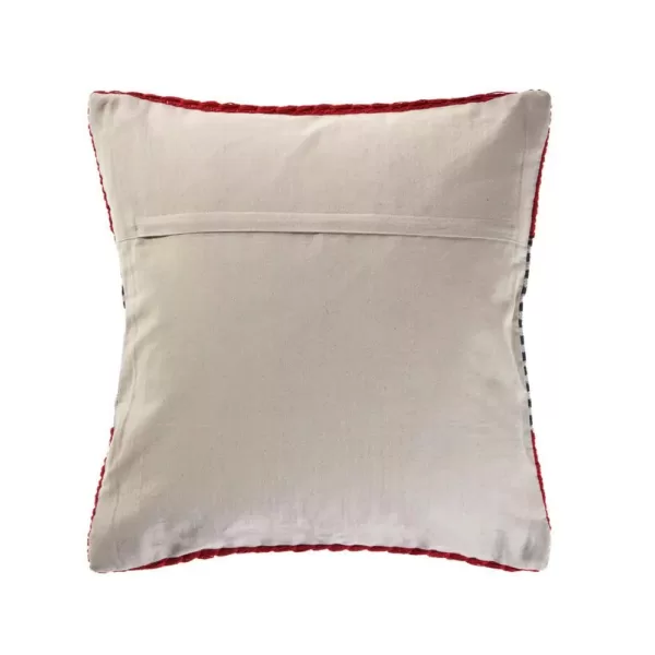 LR Home Bright Red 20 in. x 20 in. Striped Throw Pillow