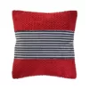 LR Home Bright Red 20 in. x 20 in. Striped Throw Pillow