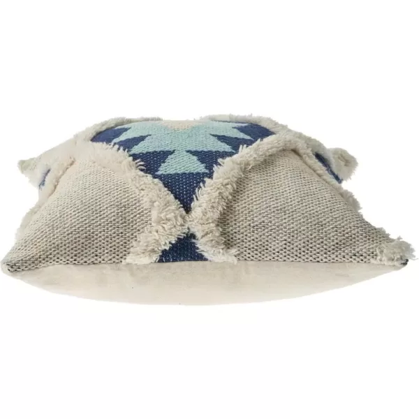 LR Home 20 in. x 20 in. Off White/Blue Tufted Winter Paradise Southwest Standard Throw Pillow