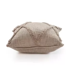 LR Resources Understated Taupe Solid Hypoallergenic Polyester 20 in. x 20 in. Throw Pillow