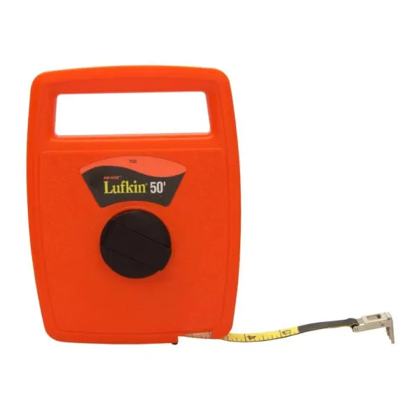 Lufkin 1/2 in. x 50 ft. Engineers Hi-Viz Orange Linear Fiberglass Tape Measure