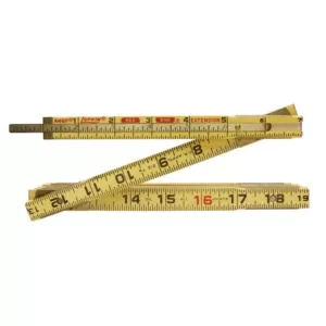 Lufkin 6 ft. x 5/8 in. Wood Ruler with 6 in. Slide Ruler Extension