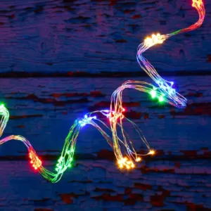 LUMABASE 100-Light LED Battery Operated Multi-Color Multi-Strand Fairy String Lights (Set of 2)