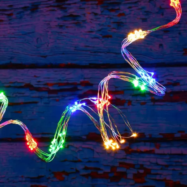 LUMABASE 100-Light LED Battery Operated Multi-Color Multi-Strand Fairy String Lights (Set of 2)