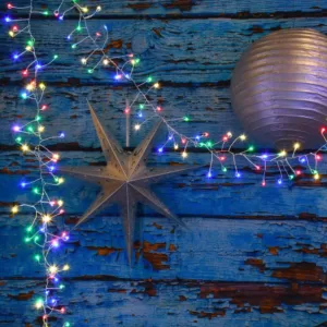 LUMABASE 100-Light LED Battery Operated Multi-color Flashing Firecracker Fairy String Lights