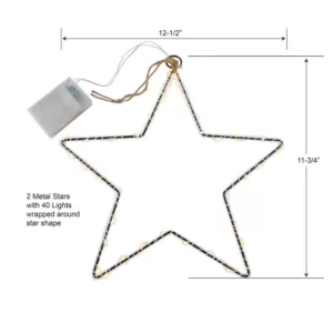 LUMABASE Star Motif 40 Mini Lights Warm White LED String Lights (2-Pack)