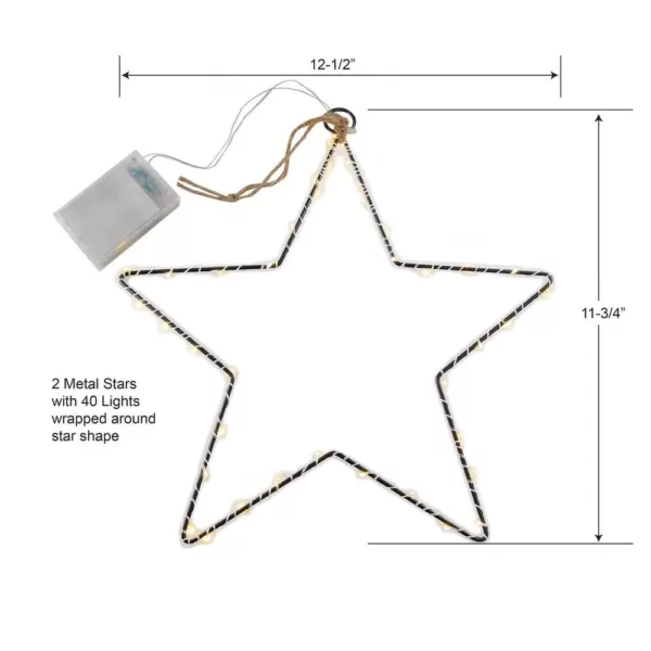 LUMABASE Star Motif 40 Mini Lights Warm White LED String Lights (2-Pack)