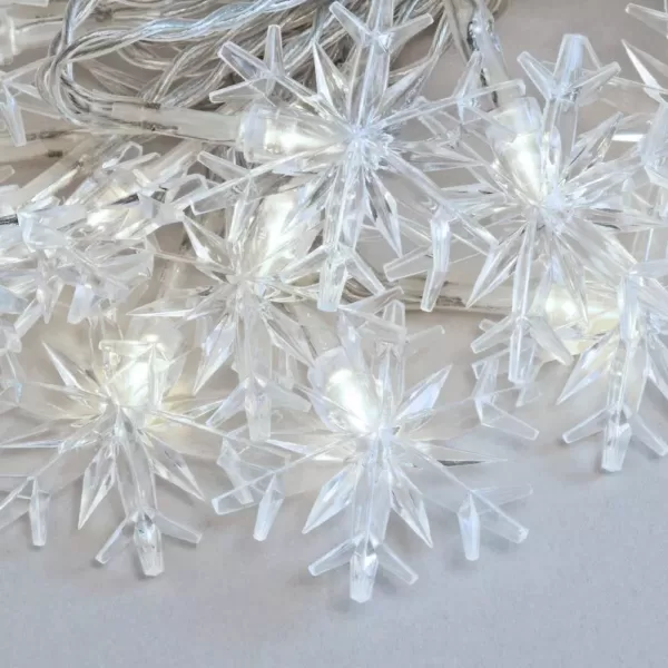 LUMABASE Battery Operated LED White String Lights - Snowflake (Set of 2)