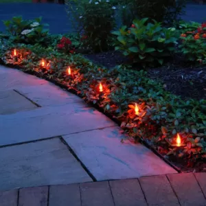 LUMABASE Electric Pathway Lights Flickering Orange (10-Count)