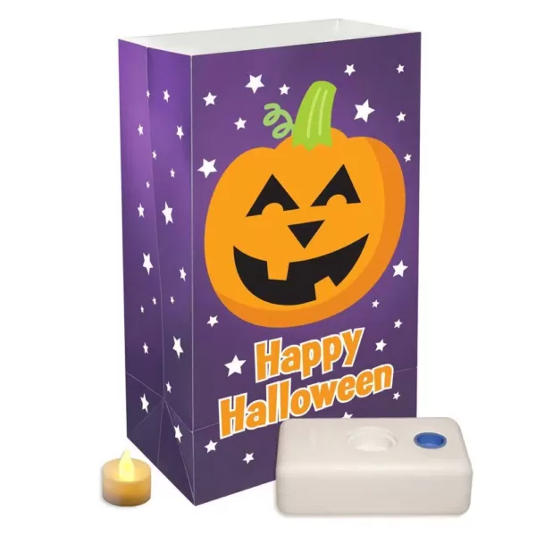 LUMABASE Battery Operated Pumpkin Luminaria Kit (12-Piece)