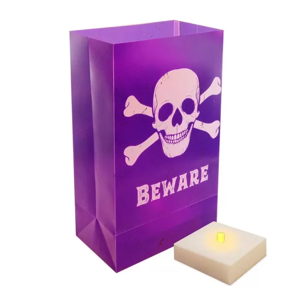 LUMABASE LumaLite Luminaria Kit Skull and Crossbones (6-Count)