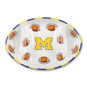 Magnolia Lane Michigan Ceramic Football Tailgating Platter