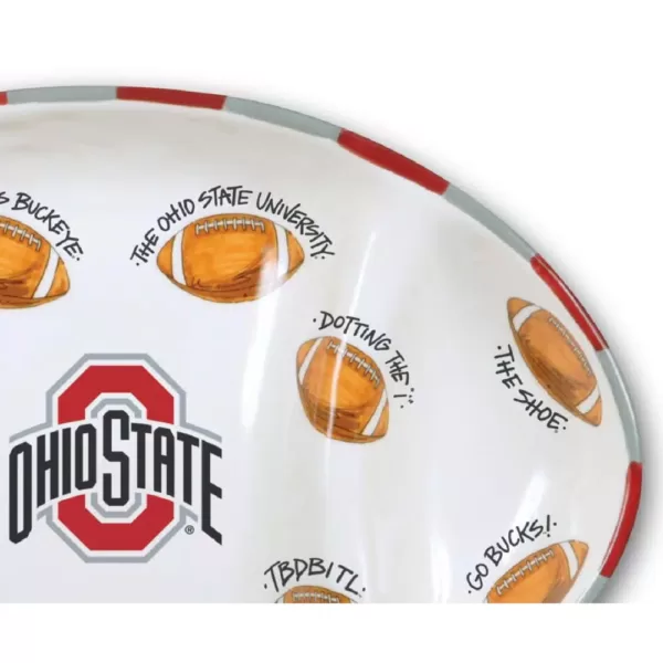 Magnolia Lane Ohio State Ceramic Football Tailgating Platter