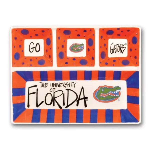 Magnolia Lane Florida Ceramic 4 Section Tailgating Serving Platter