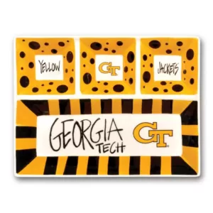 Magnolia Lane Georgia Tech Ceramic 4 Section Tailgating Serving Platter