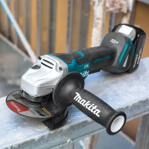 Makita 18- -Volt 5.0Ah LXT Lithium-Ion Brushless Cordless 4-1/2 in. /5 in. Paddle Switch Cut-Off/Angle Grinder Kit