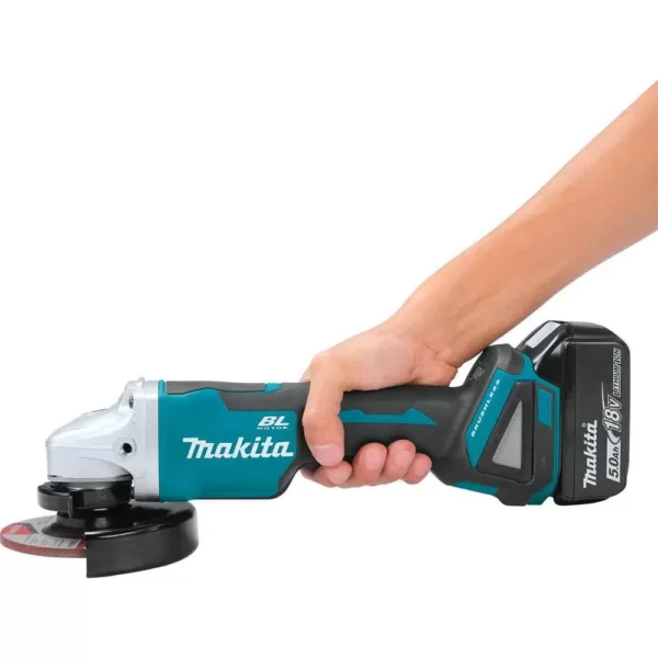 Makita 18-Volt LXT Brushless 4-1/2 in./5 in. Paddle Switch Cut-Off/Angle Grinder Kit with bonus 18-Volt LXT L.E.D. Flashlight