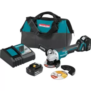 Makita 18V 5.0Ah LXT Brushless 4-1/2 in./5 in. Paddle Switch Cut-Off/Angle Grinder Kit with bonus 18V LXT Battery Pack 5.0Ah