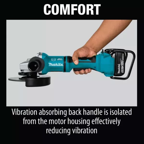 Makita 18V X2 LXT Brushless Cordless 7 in. Angle Grinder Kit 5.0Ah w/Bonus 7 in. Dust Extraction Shroud, 7 in. Diamond Wheel