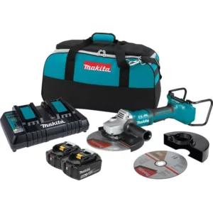 Makita 18-Volt X2 LXT Lithium-Ion (36V) Brushless Cordless 9 in. Paddle Switch Cut-Off/Angle Grinder Kit w Electric Brake 5.0Ah