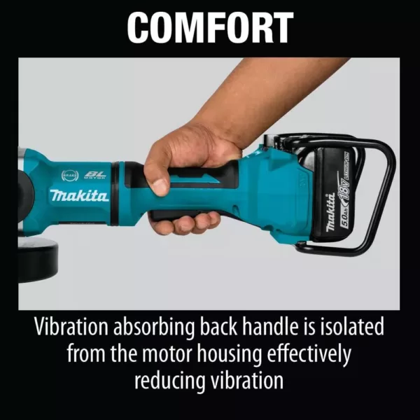 Makita 18V X2 LXT (36V) Brushless 9 in. Paddle Switch Cut-Off/Angle Grinder Kit, 5.0Ah with bonus Grinding Wheel, 10/pk