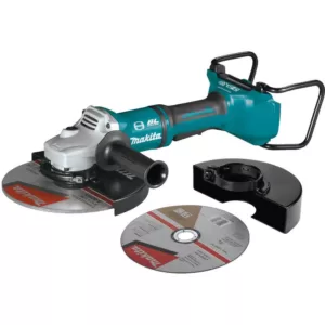 Makita 18-Volt X2 LXT Lithium-Ion (36V) Brushless Cordless 9 in. Paddle Switch Cut-Off/Angle Grinder w Electric Brake Tool Only