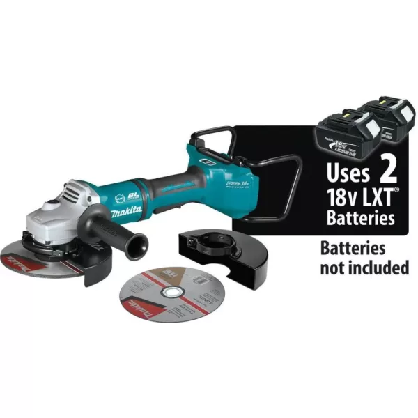 Makita 18-Volt X2 LXT Lithium-Ion 36-Volt Brushless Cordless 7 in. Cut-Off/Angle Grinder with Electric Brake and AWS Tool-Only