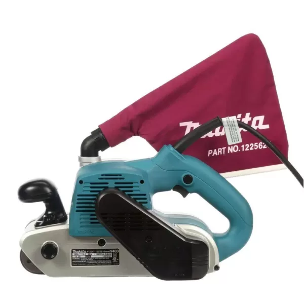 Makita 11 Amp 4 in. x 24 in. Corded Belt Sander with Abrasive Belt, 80G Belt and Dust Bag