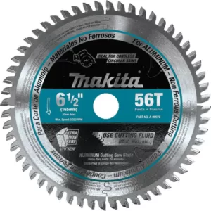 Makita 6-1/2 in. 56T Carbide Tipped Cordless Plunge Saw Blade, Aluminum