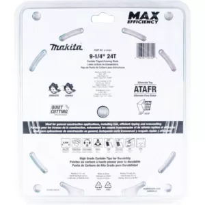 Makita 9-1/4 in. 24T Carbide-Tipped Max Efficiency Ultra-Thin Kerf Circular Saw Blade, Framing