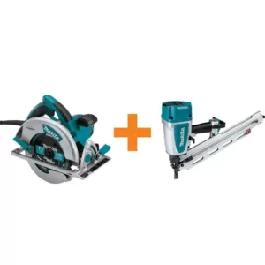 Makita 15 Amp 7-1/4 in. Lightweight Magnesium Circ Saw with bonus 3-1/2 in. 21-Degree Pneumatic Full Round Head Framing Nailer